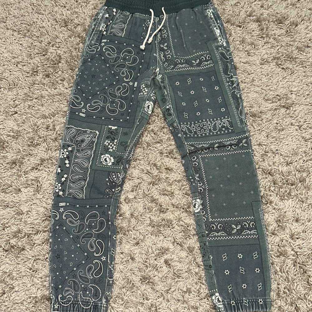KITH Green Bandana Sweatpants Size S